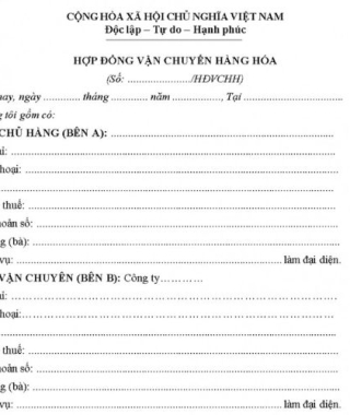 Hợp đồng vận chuyển hàng hóa và những thông tin liên quan